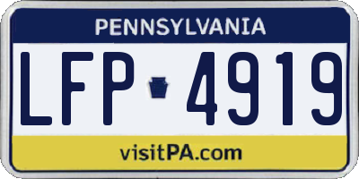 PA license plate LFP4919