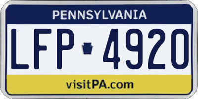PA license plate LFP4920