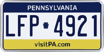PA license plate LFP4921