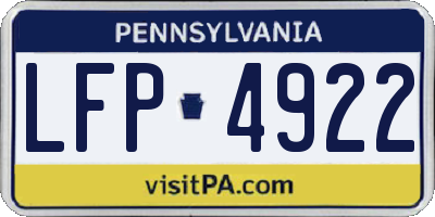 PA license plate LFP4922