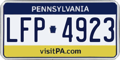 PA license plate LFP4923