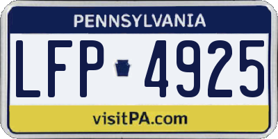PA license plate LFP4925