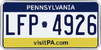 PA license plate LFP4926