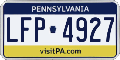 PA license plate LFP4927