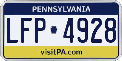 PA license plate LFP4928