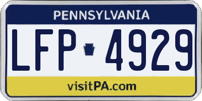 PA license plate LFP4929