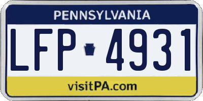 PA license plate LFP4931
