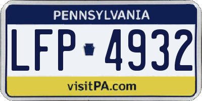PA license plate LFP4932