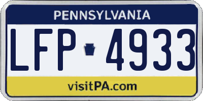 PA license plate LFP4933