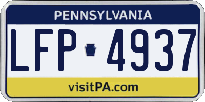 PA license plate LFP4937