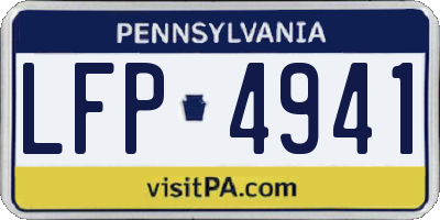 PA license plate LFP4941