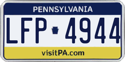PA license plate LFP4944
