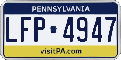 PA license plate LFP4947