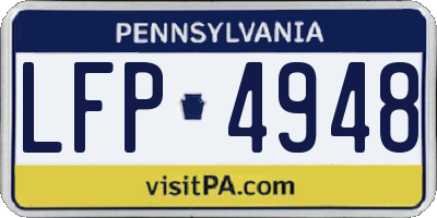 PA license plate LFP4948