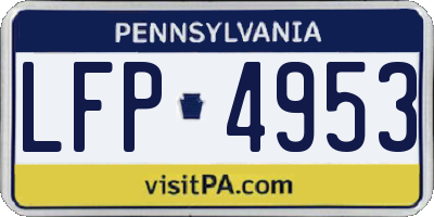 PA license plate LFP4953