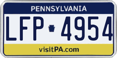 PA license plate LFP4954