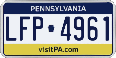 PA license plate LFP4961