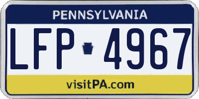 PA license plate LFP4967
