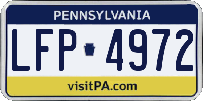 PA license plate LFP4972