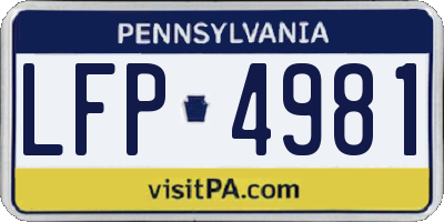 PA license plate LFP4981