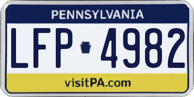 PA license plate LFP4982