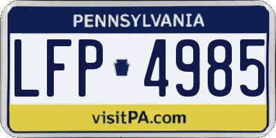 PA license plate LFP4985