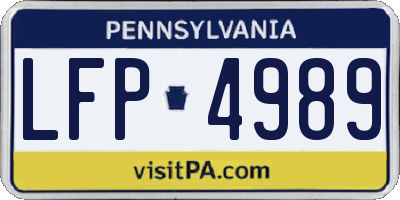 PA license plate LFP4989