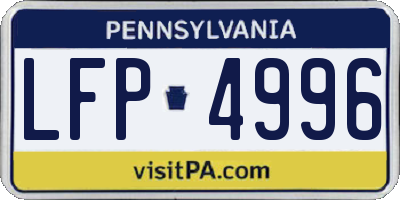 PA license plate LFP4996