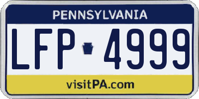 PA license plate LFP4999