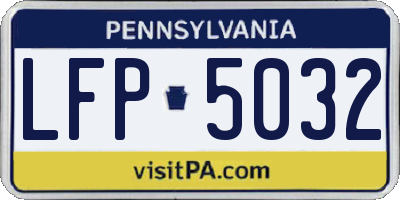 PA license plate LFP5032