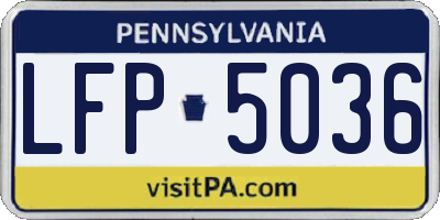 PA license plate LFP5036