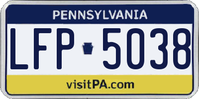 PA license plate LFP5038