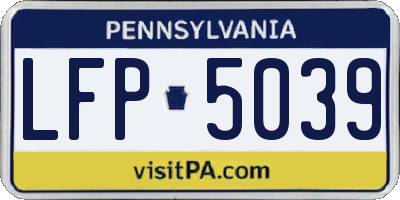 PA license plate LFP5039