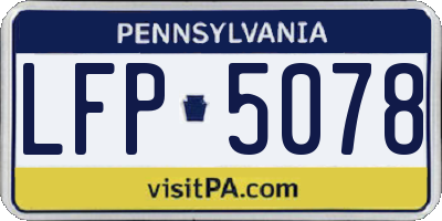 PA license plate LFP5078