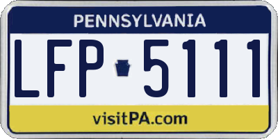 PA license plate LFP5111