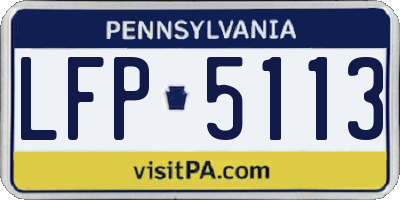 PA license plate LFP5113