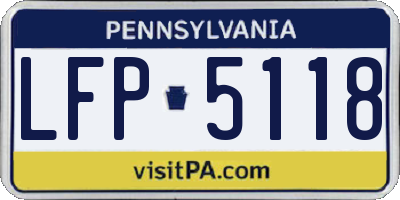 PA license plate LFP5118