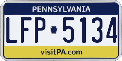 PA license plate LFP5134