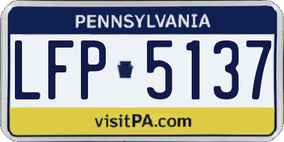PA license plate LFP5137