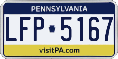 PA license plate LFP5167