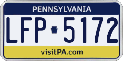 PA license plate LFP5172