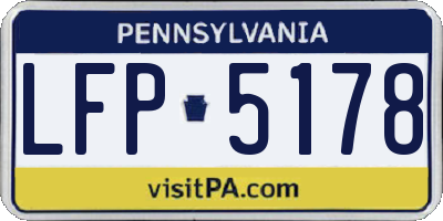 PA license plate LFP5178