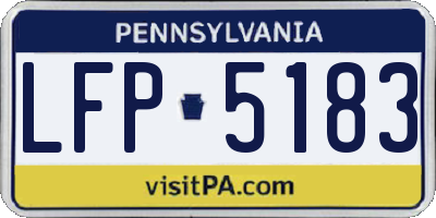 PA license plate LFP5183