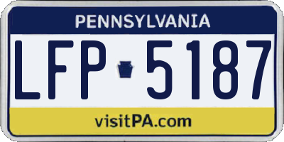 PA license plate LFP5187