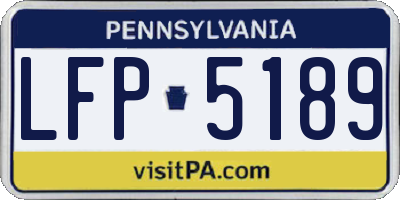 PA license plate LFP5189