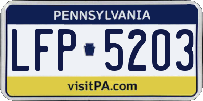 PA license plate LFP5203