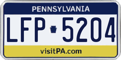 PA license plate LFP5204