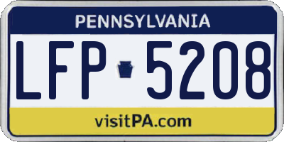 PA license plate LFP5208