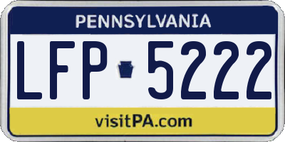 PA license plate LFP5222