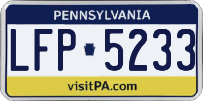 PA license plate LFP5233
